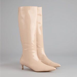Windsor Nude Patent Kitten Heel boots